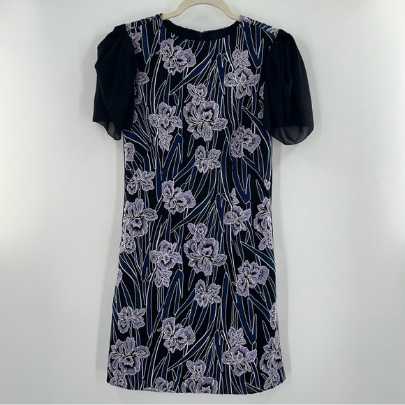 Reiss NWT Estelle Floral Embroidered Mini Dress size 4 - Picture 3 of 10